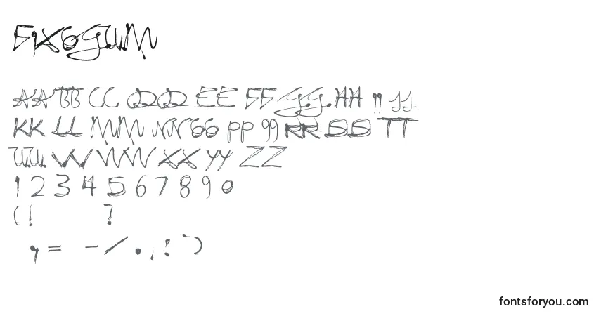 Шрифт Fixogum – алфавит, цифры, специальные символы
