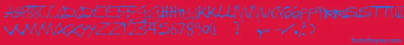 Fixogum Font – Blue Fonts on Red Background