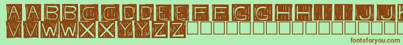 フォントfkafont  – 緑の背景に茶色のフォント