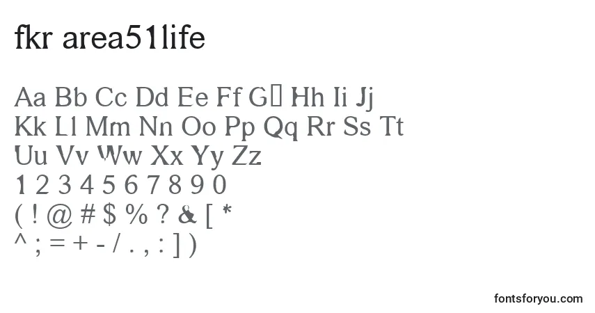 Шрифт Fkr area51life – алфавит, цифры, специальные символы