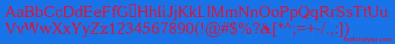 fkr area51life-Schriftart – Rote Schriften auf blauem Hintergrund