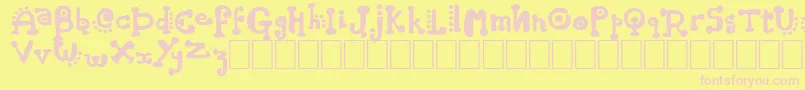 Flagadoum Font – Pink Fonts on Yellow Background