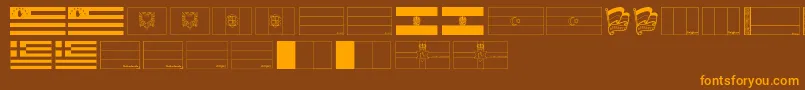 Flags of Europe 1 Font – Orange Fonts on Brown Background