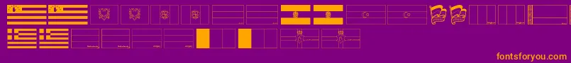 Fonte Flags of Europe 1 – fontes laranjas em um fundo violeta