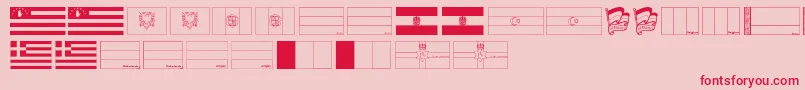 fuente Flags of Europe 1 – Fuentes Rojas Sobre Fondo Rosa