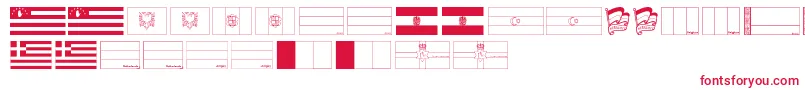 Flags of Europe 1 Font – Red Fonts on White Background