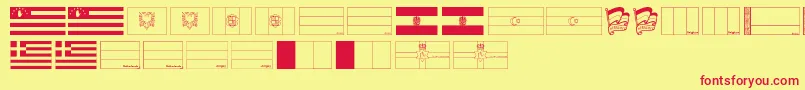 フォントFlags of Europe 1 – 赤い文字の黄色い背景