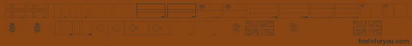フォントFlags of Europe 2 – 黒い文字が茶色の背景にあります