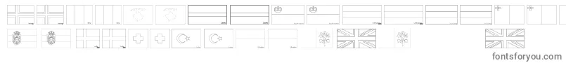 Flags of Europe 2 Font – Gray Fonts on White Background