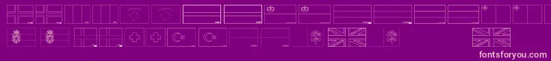 Flags of Europe 2 Font – Pink Fonts on Purple Background