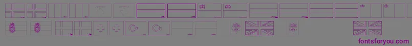 Flags of Europe 2 Font – Purple Fonts on Gray Background