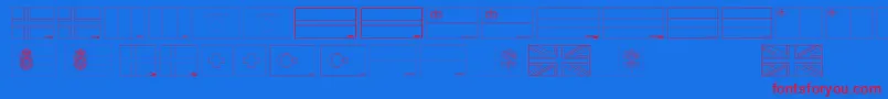 Flags of Europe 2 Font – Red Fonts on Blue Background