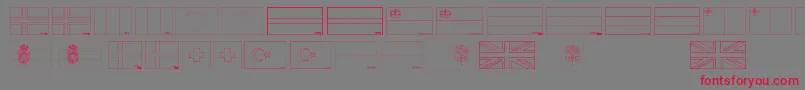 Flags of Europe 2 Font – Red Fonts on Gray Background