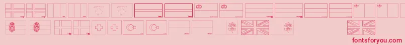 Flags of Europe 2 Font – Red Fonts on Pink Background