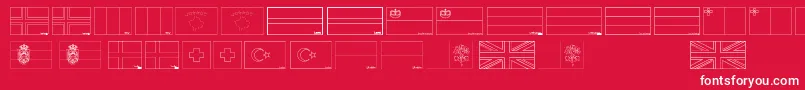 Flags of Europe 2 Font – White Fonts on Red Background