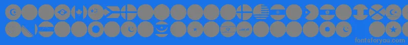 flags world color Font – Gray Fonts on Blue Background