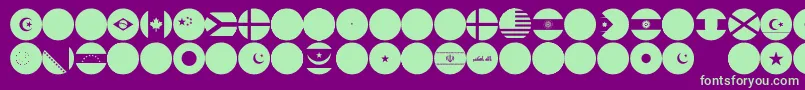 flags world color Font – Green Fonts on Purple Background
