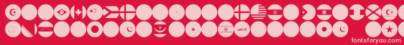 flags world color Font – Pink Fonts on Red Background
