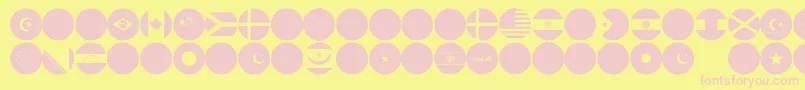 flags world color Font – Pink Fonts on Yellow Background