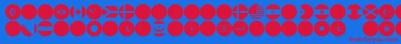 flags world color Font – Red Fonts on Blue Background