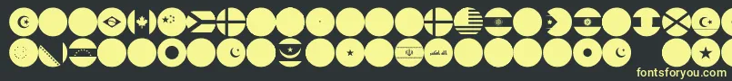 flags world color Font – Yellow Fonts on Black Background