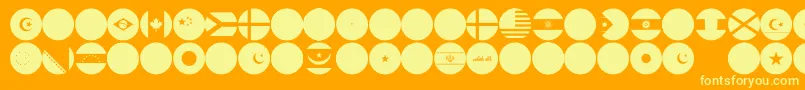 flags world color Font – Yellow Fonts on Orange Background
