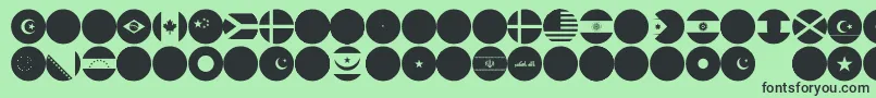 flags world color Font – Black Fonts on Green Background