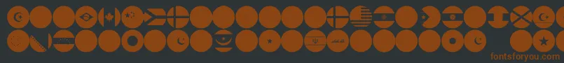 flags world color Font – Brown Fonts on Black Background