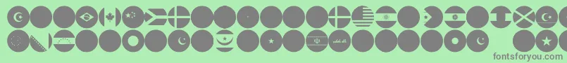 flags world color Font – Gray Fonts on Green Background