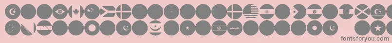 flags world color Font – Gray Fonts on Pink Background