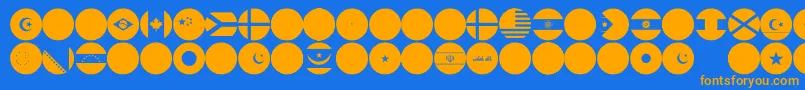 flags world color Font – Orange Fonts on Blue Background