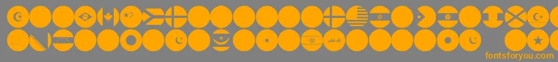 flags world color Font – Orange Fonts on Gray Background