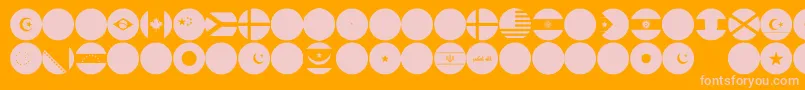 flags world color Font – Pink Fonts on Orange Background