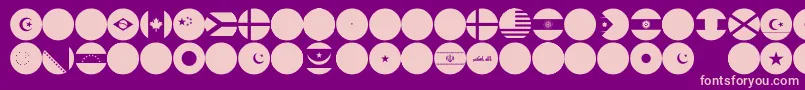flags world color Font – Pink Fonts on Purple Background