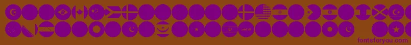 flags world color Font – Purple Fonts on Brown Background