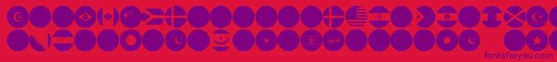 フォントflags world color – 赤い背景に紫のフォント