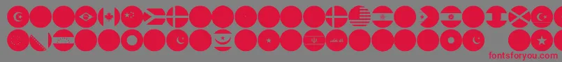 flags world color Font – Red Fonts on Gray Background