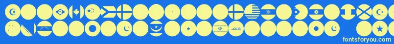 flags world color Font – Yellow Fonts on Blue Background