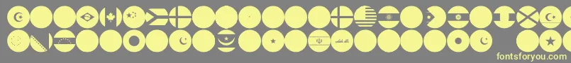 flags world color Font – Yellow Fonts on Gray Background