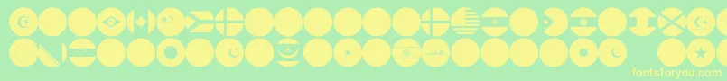 flags world color-Schriftart – Gelbe Schriften auf grünem Hintergrund