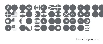 Überblick über die Schriftart Flags world color
