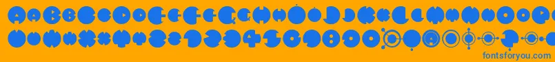 MysteryCircle Font – Blue Fonts on Orange Background