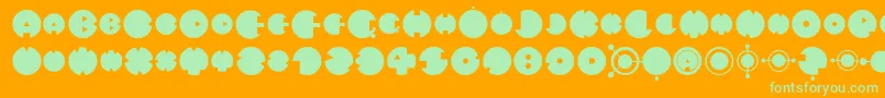 MysteryCircle Font – Green Fonts on Orange Background