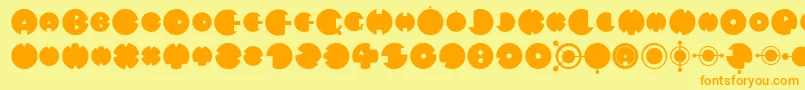 MysteryCircle Font – Orange Fonts on Yellow Background