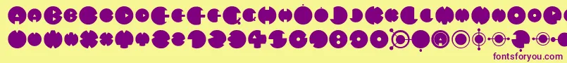 MysteryCircle Font – Purple Fonts on Yellow Background