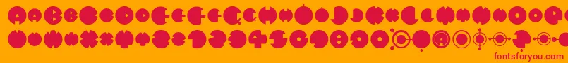 MysteryCircle Font – Red Fonts on Orange Background