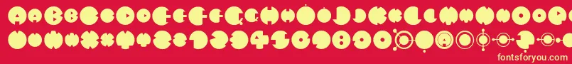 MysteryCircle Font – Yellow Fonts on Red Background