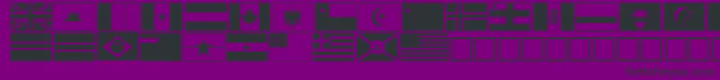 flags Font – Black Fonts on Purple Background