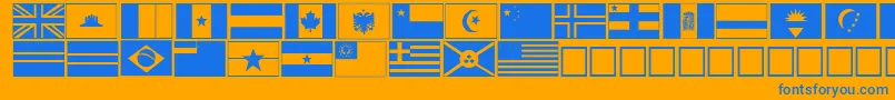 flags Font – Blue Fonts on Orange Background