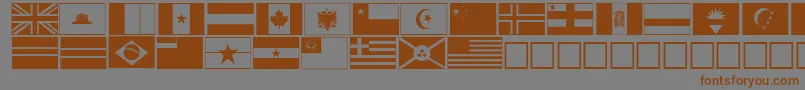 flags Font – Brown Fonts on Gray Background